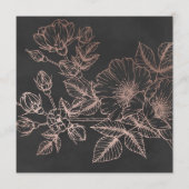 Roos Goudfolie Bloemen Bruiloft Menu Kaart (Achterkant)