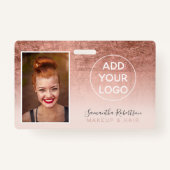 Roos goudfolie blozen logo foto's badge (Voorkant)