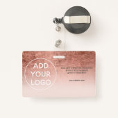 Roos goudfolie blozen logo foto's badge (Achterkant met intrekbare)