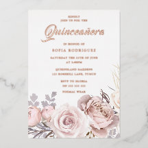 Roos Goudfolie Blush Flowers Quinceanera Party