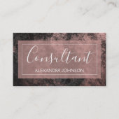 Roos goudfolie | Blush Pink en Black Consultant Visitekaartje (Voorkant)