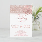 Roos goudfolie botanische glitterkalligrafie kaart (Staand voorkant)