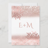 Roos goudfolie botanische glitterkalligrafie kaart (Achterkant)