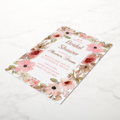 Roos goudfolie bruddoucheuitnodiging folie uitnodiging (Gedraaid)