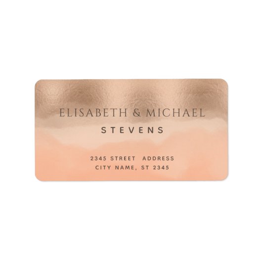 Roos goudfolie champagne cantaloupe waterverf lab etiket (Voorkant)