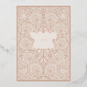 Roos goudfolie crème Art Nouveau bruiloft Folie Uitnodiging (Achterkant)