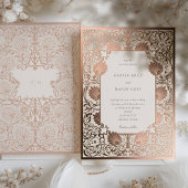 Roos goudfolie crème Art Nouveau bruiloft Folie Uitnodiging