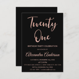 Roos Goudfolie Eenentwintig 21e Verjaardag Kaart