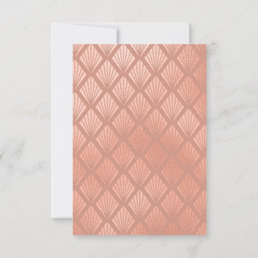 Roos goudfolie Elegant Art Deco Vrijgezellenfeest Kaart (Achterkant)