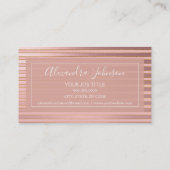 Roos goudfolie en Bourgondische gestreepte make-up Visitekaartje (Achterkant)