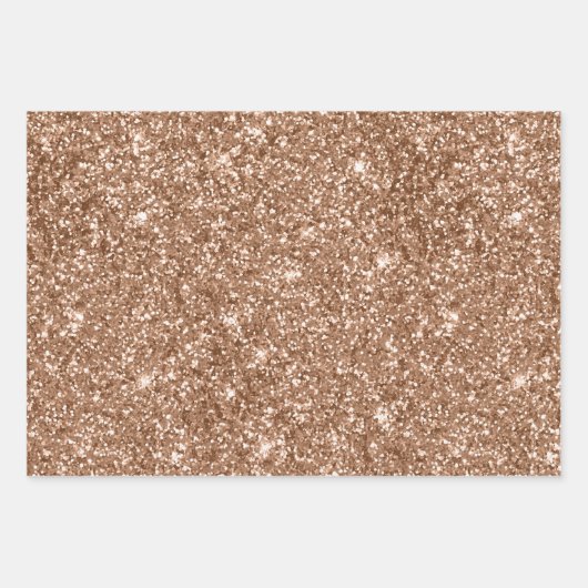 Roos goudfolie en glitterpatroon inpakpapier vel (Voorkant)