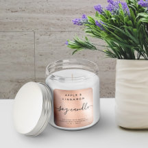 Roos goudfolie, geborsteld metaal sojameletiket