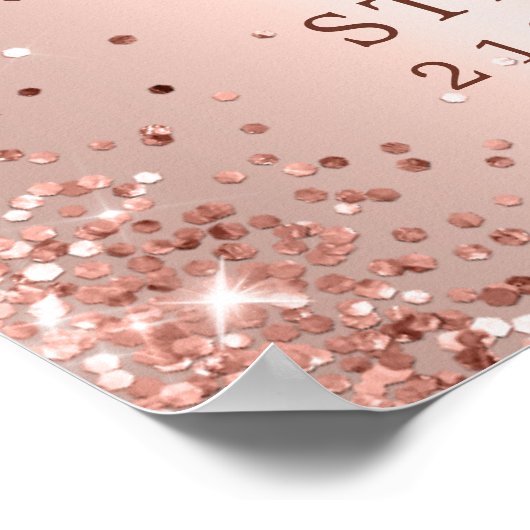 Roos Goudfolie Glitter 21st Verjaardagsfoto Welkom Poster (Hoek)