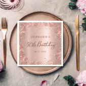 Roos Goudfolie Glitter 50e Verjaardag Monogram Servet