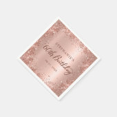 Roos Goudfolie Glitter 60e Verjaardag Monogram Servet (Hoek)