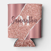 Roos goudfolie glitter blikjeskoeler (Voorkant)