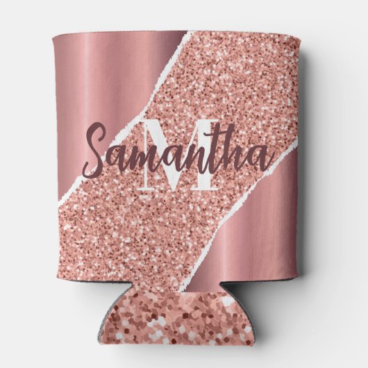 Roos goudfolie glitter blikjeskoeler (Achterkant)