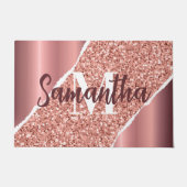 Roos goudfolie glitter deurmat (Voorkant)