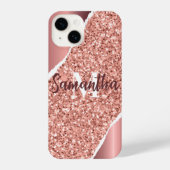 Roos goudfolie glitter iPhone hoesje (Achterkant)