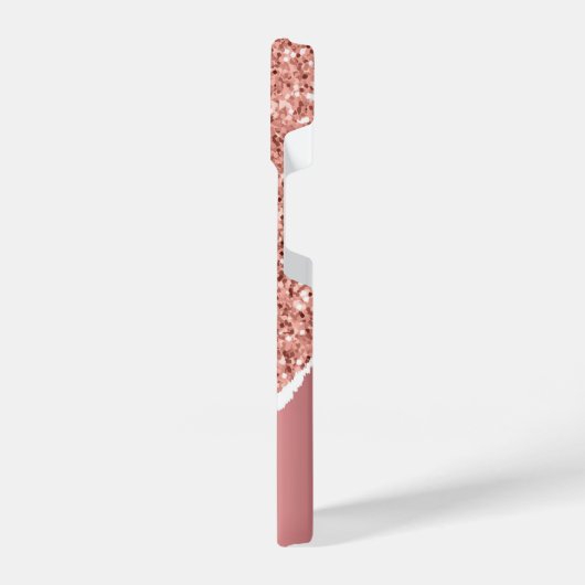 Roos goudfolie glitter iPhone hoesje (Linkerkant)