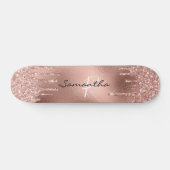 Roos goudFolie Glitter Monogram  Persoonlijk Skateboard (Horizontaal)