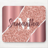 Roos goudfolie glitter muismat (Voorkant)