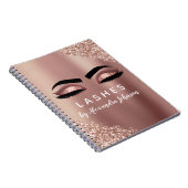 Roos Goudfolie Glitter Sparkle Lashes Journal Notitieboek (Rechterzijde)