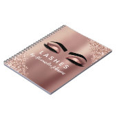 Roos Goudfolie Glitter Sparkle Lashes Journal Notitieboek (Linkerzijde)