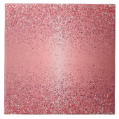 Roos goudfolie glitter tegeltje (Voorkant)