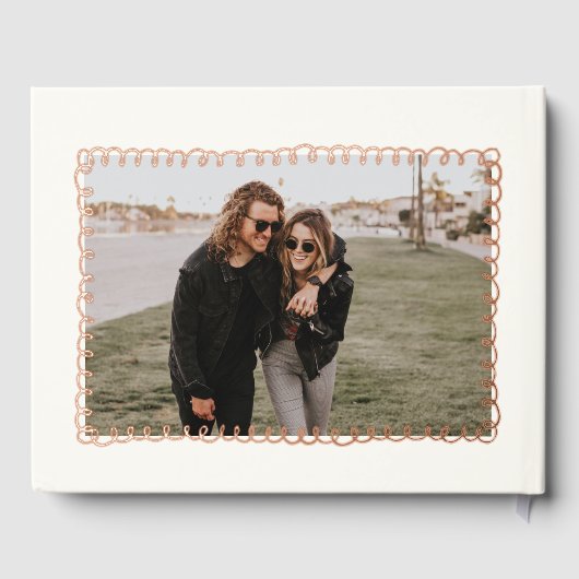 Roos goudfolie grillige leuke bruiloft gastenboek (Achterkant)