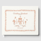 Roos goudfolie grillige leuke bruiloft gastenboek (Voorkant)