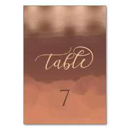 Roos goudfolie kaneel kantaloupe waterverf kaart