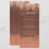 Roos goudfolie kaneel kantaloupe waterverf menu (Voorkant / Achterkant)