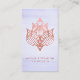 Roos Goudfolie Lotus Bloem Paarse Waterverf Visitekaartje