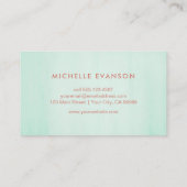 Roos Goudfolie Lotus Bloemgroene Waterverf Visitekaartje (Achterkant)