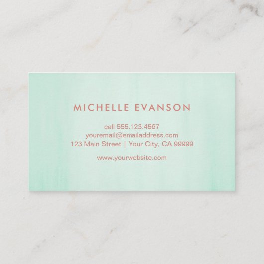 Roos Goudfolie Lotus Bloemgroene Waterverf Visitekaartje (Achterkant)