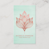 Roos Goudfolie Lotus Bloemgroene Waterverf Visitekaartje (Voorkant)