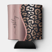 Roos goudfolie luipaard print blikjeskoeler (Achterkant)