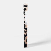 Roos goudfolie luipaard print iPhone hoesje (Linkerkant)