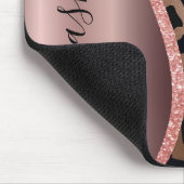 Roos goudfolie luipaard print muismat (Hoek)