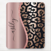 Roos goudfolie luipaard print muismat (Voorkant)