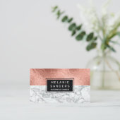 Roos goudfolie | Marmer Visitekaartje (Staand voorkant)