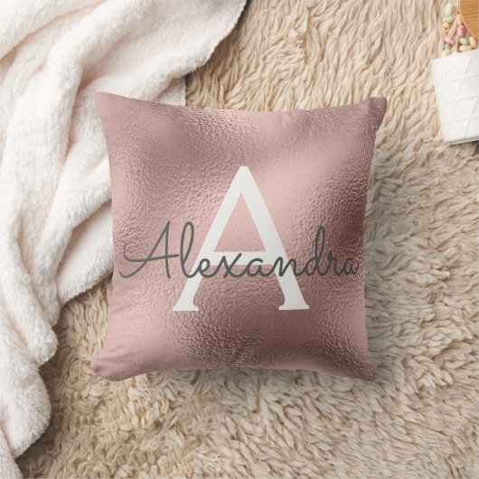 Roos Goudfolie Metaal Monogram Naam en Initiaal Kussen (Deken)