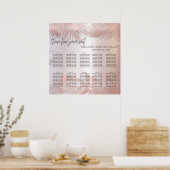 Roos goudfolie, metallic tropische bladeren, roman poster (Keuken)