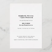 Roos goudfolie moderne fotobruiloft met behoud van folie uitnodiging (Achterkant)