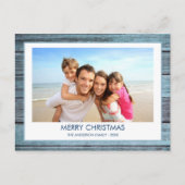 Roos goudfolie - Navy Blue Christmas Feestdagenkaart (Voorkant)