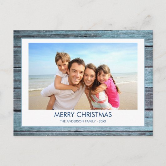 Roos goudfolie - Navy Blue Christmas Feestdagenkaart (Voorkant)