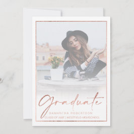 Roos goudfolie rand kalligrafie afstuderen kaart