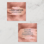 Roos goudfolie | Roos Goud Geborsteld Vierkante Visitekaartje (Voorkant / Achterkant)