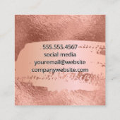 Roos goudfolie | Roos Goud Geborsteld Vierkante Visitekaartje (Achterkant)